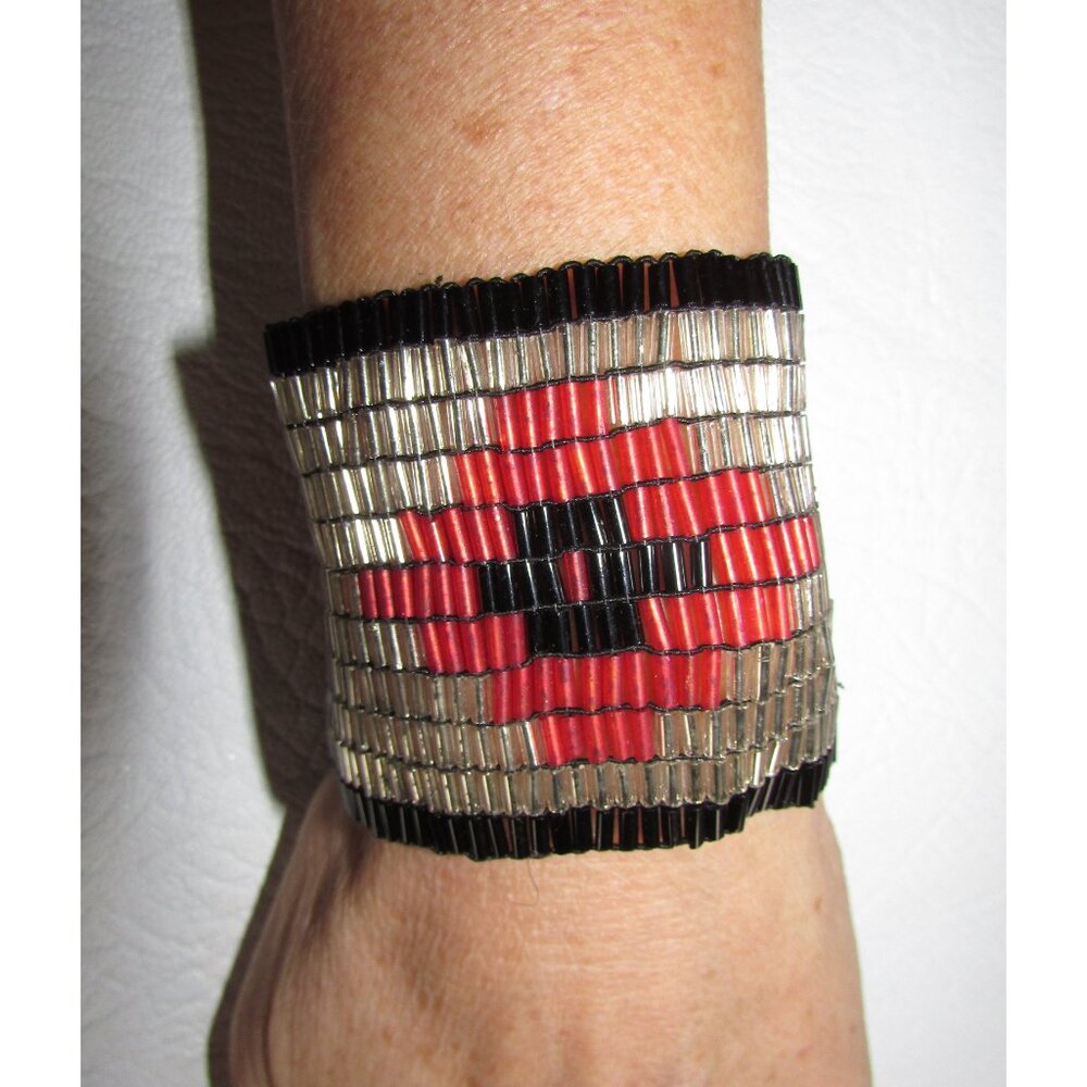 Tribal Design Bead Bracelet Cuff